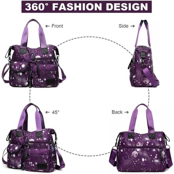 Tote Bag for Women,Multi Pockets Shoulder Handbag,Nurse Bag for Work,Large - Picture 2 of 7